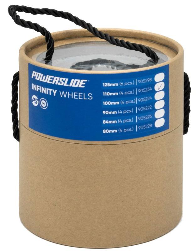 Комплект колёс для роликов Powerslide Infinity 110/85A, 4-pack Black/Grey