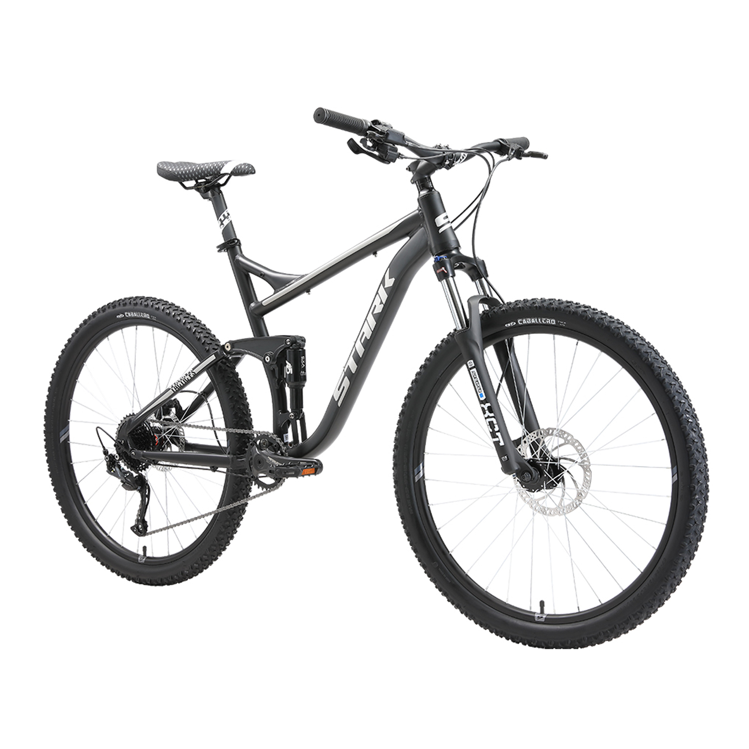 Велосипед Stark Tactic FS 27,5 HD черный/серебристый 2022 Чёрный / Серебристый