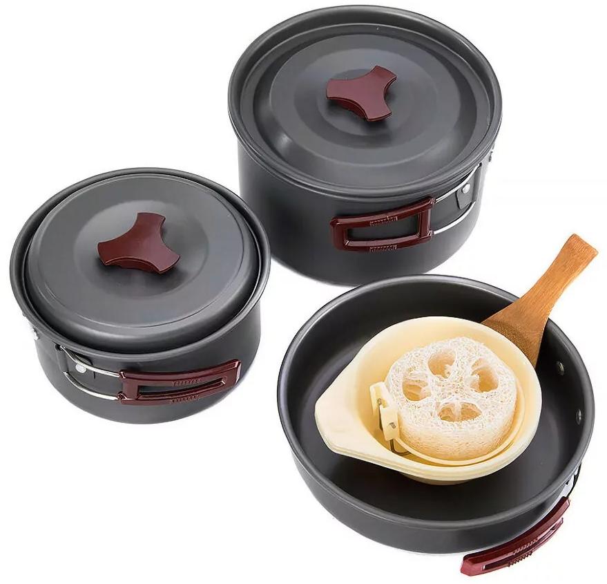 Набор посуды Naturehike Nh2-3 People Camping Cookware Carbon