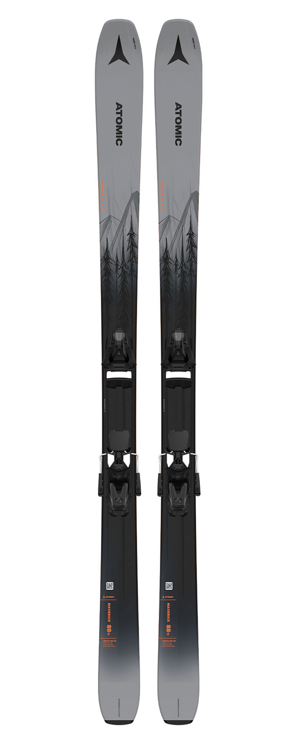 Горные лыжи с креплениями ATOMIC MAVERICK 88 TI + STR 14 GW Grey Metallic/Black/Orange