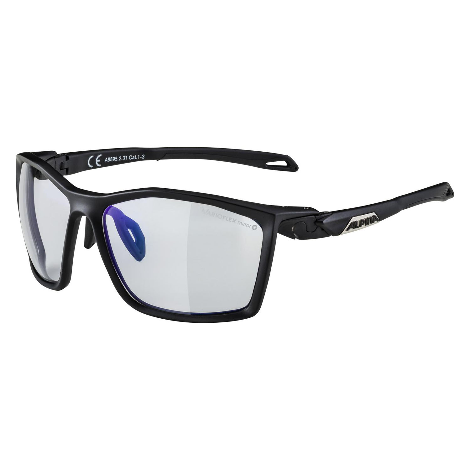Очки Солнцезащитные Alpina Twist Five V Black Matt/Varioflex Blue Mirror Cat.1-3
