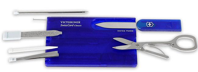 Мультиинструмент Victorinox SwissCard Classic (0.7122.T2) синий полупрозрачный