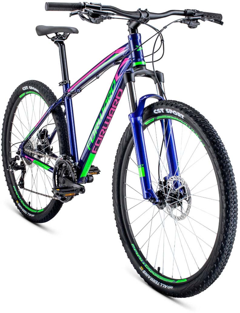Велосипед Forward Next 27,5 3.0 disc 2020 темно-фиолетовый/светло-зеленый