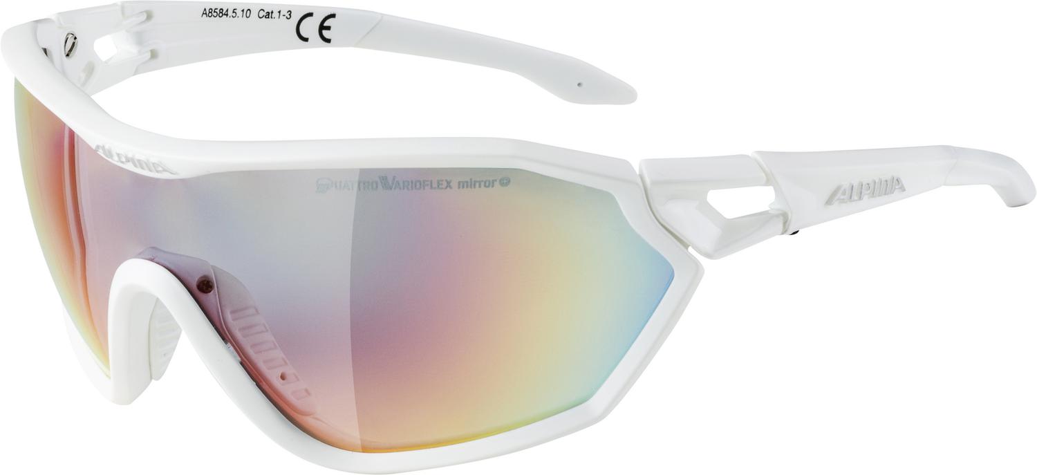 Очки солнцезащитные ALPINA S-Way QVM+ White Matt/Rainbow Mirror