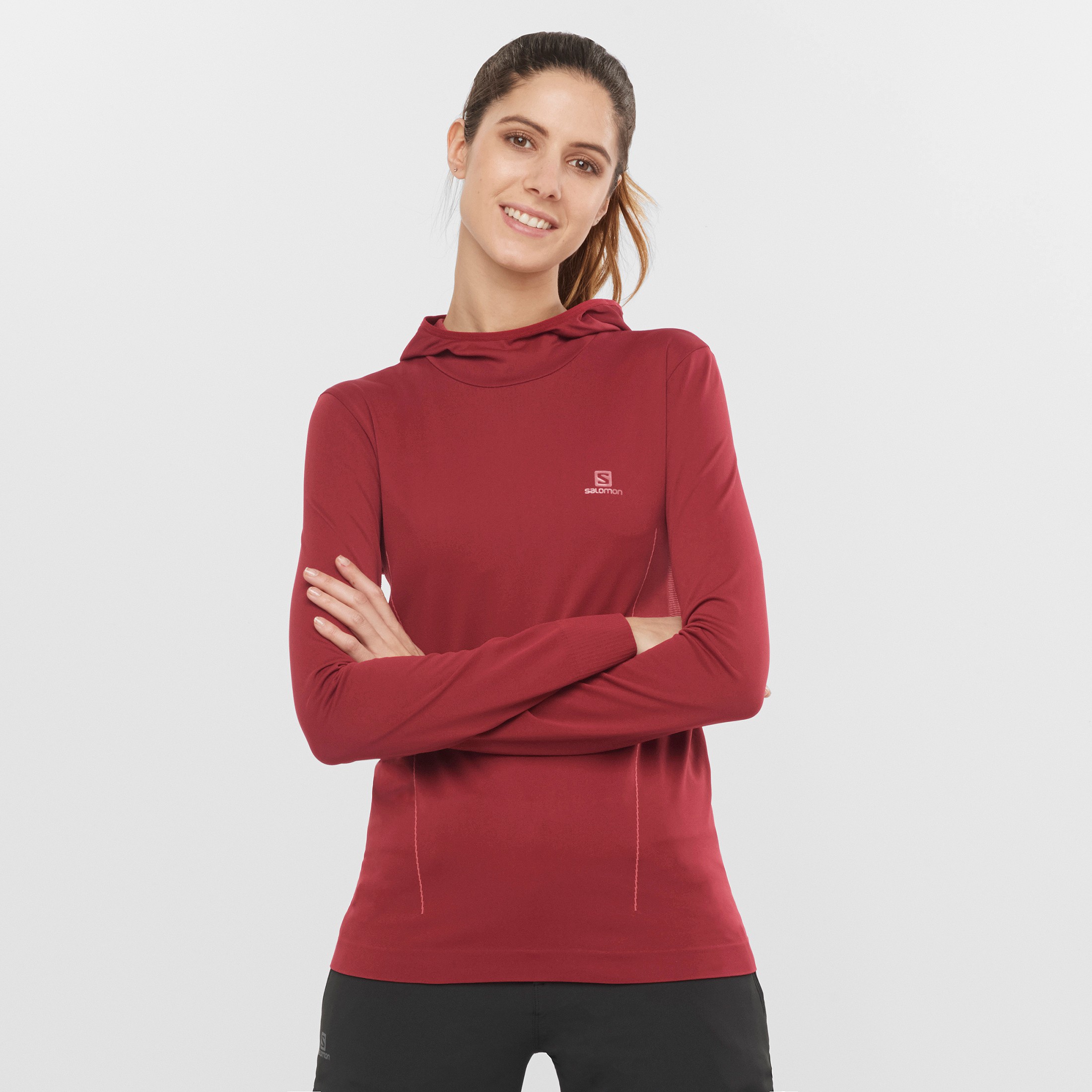 Джемпер горнолыжный SALOMON Comet Seamless Hoody W Pomegranate/Apple Butter