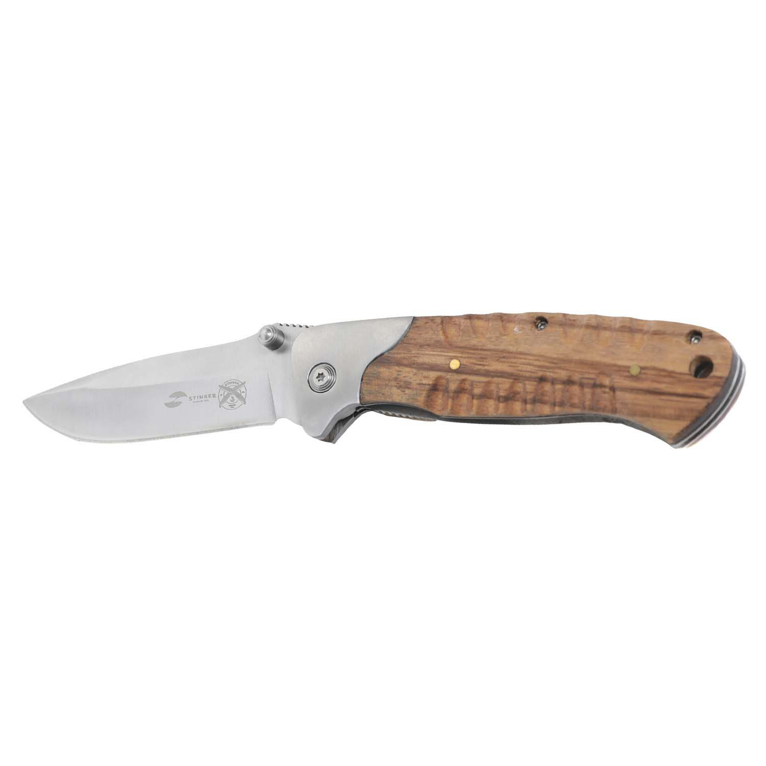 Нож Stinger Knives 90 мм рукоять сталь/дерево Серебристо-Коричневый