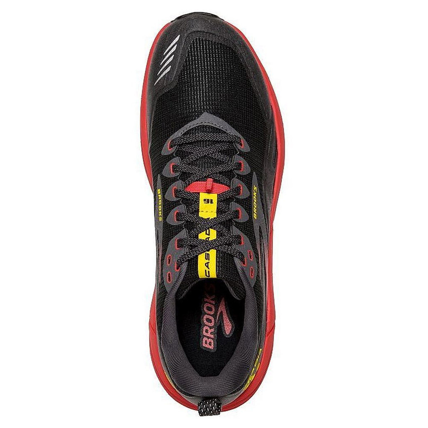 Беговые кроссовки BROOKS Cascadia 16 Black/Fiery Red/Blazing Yellow