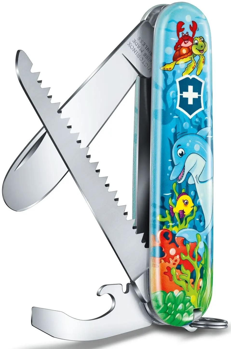 Нож Victorinox Набор для детей &quot;Дельфин&quot; 84 мм голубой