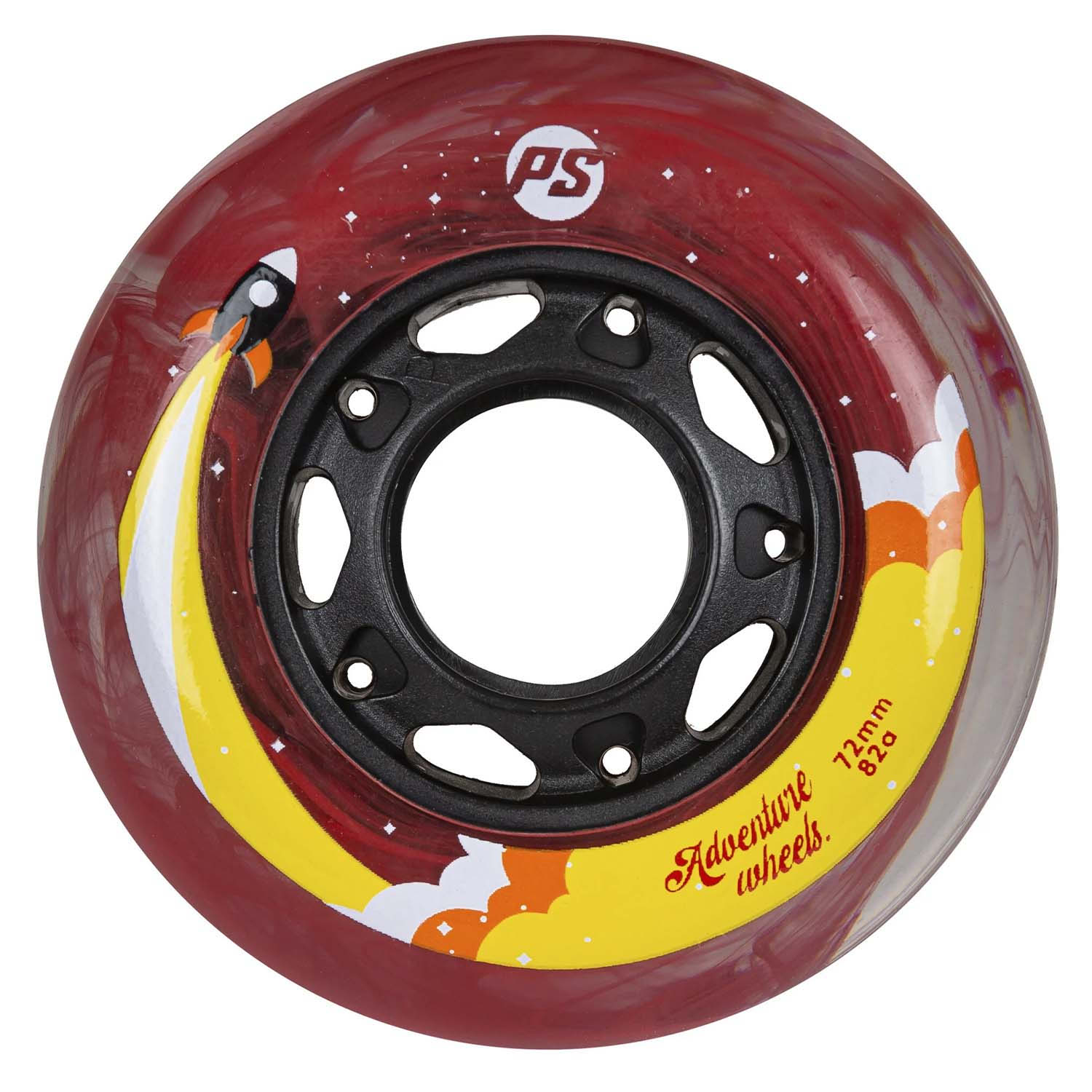Комплект колёс для роликов Powerslide Adventure 72/82A, 4-pack Black/Red
