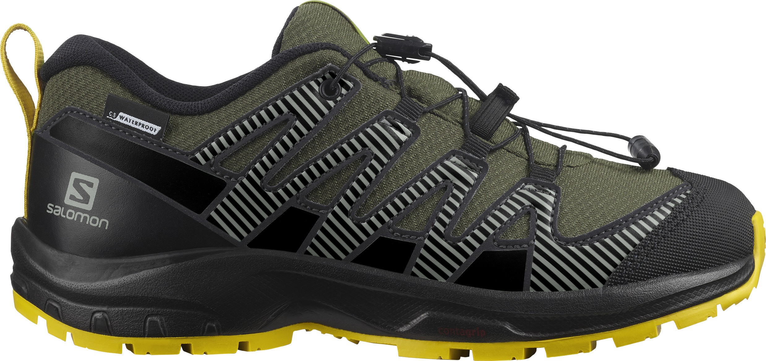 Ботинки детские SALOMON Xa Pro V8 Cswp J Olive Night/Black/Sulphur - купить  в КАНТе