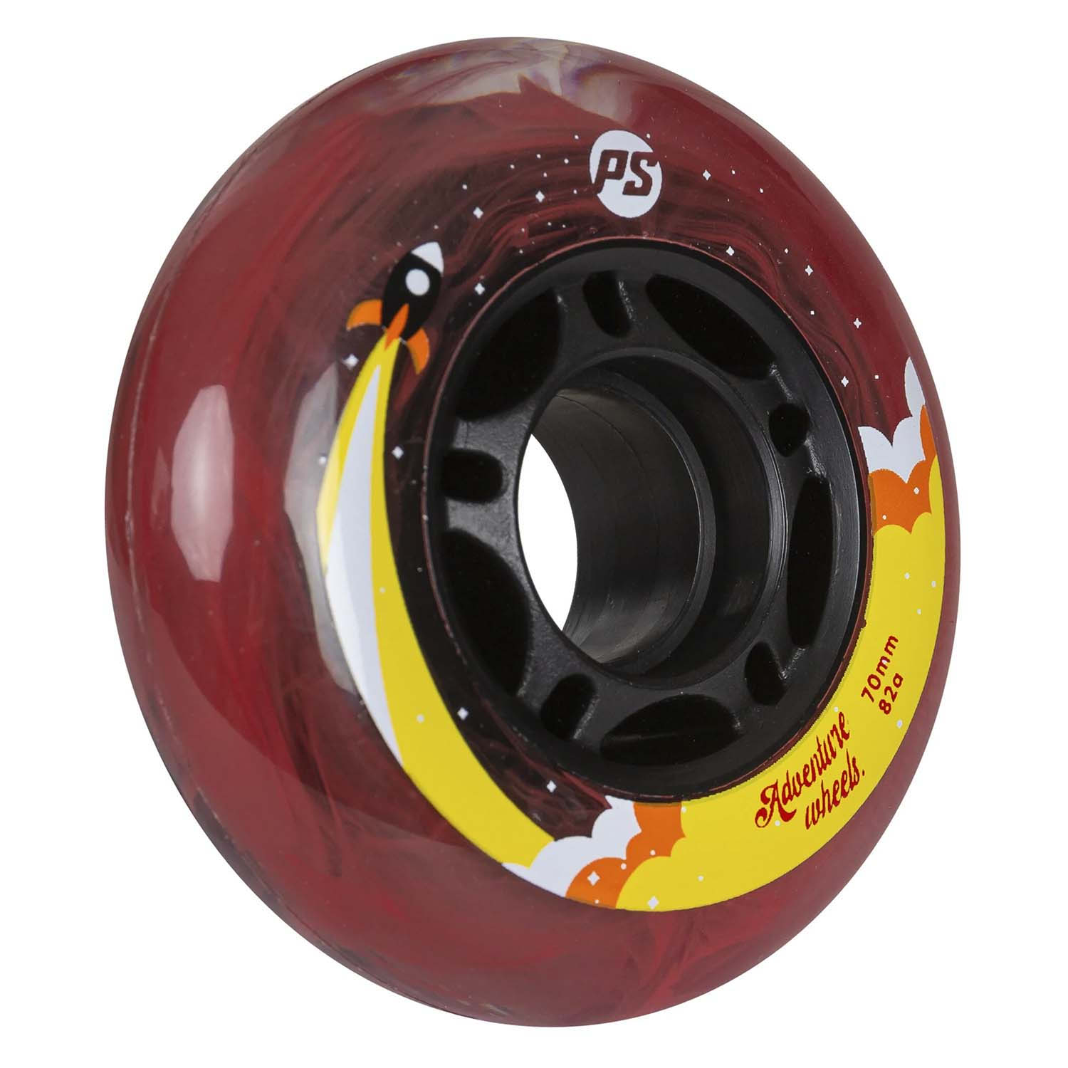 Комплект колёс для роликов Powerslide Adventure 70/82A, 4-pack Black/Red