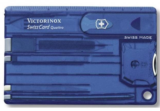 Мультиинструмент Victorinox SwissCard Quattro (0.7222.T2) синий полупрозрачный