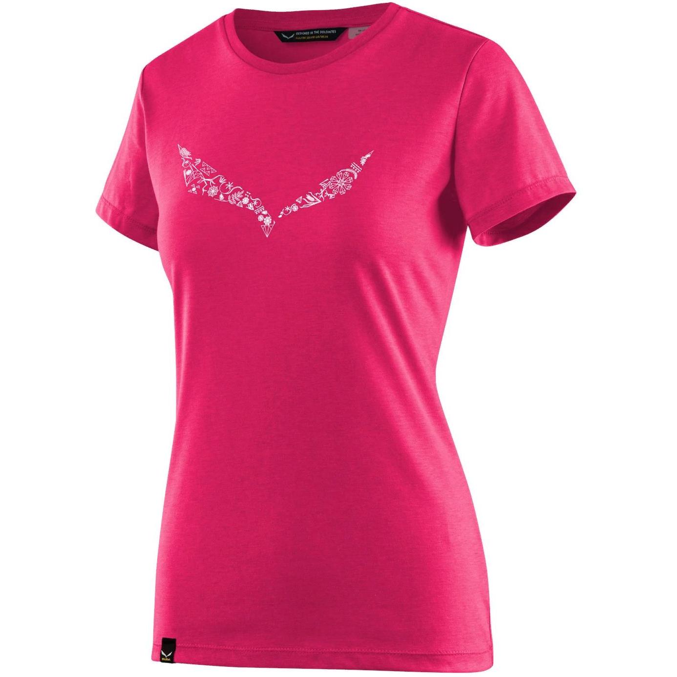 Футболка для активного отдыха Salewa 2018 SOLID DRI-REL W S/S TEE rose red melange