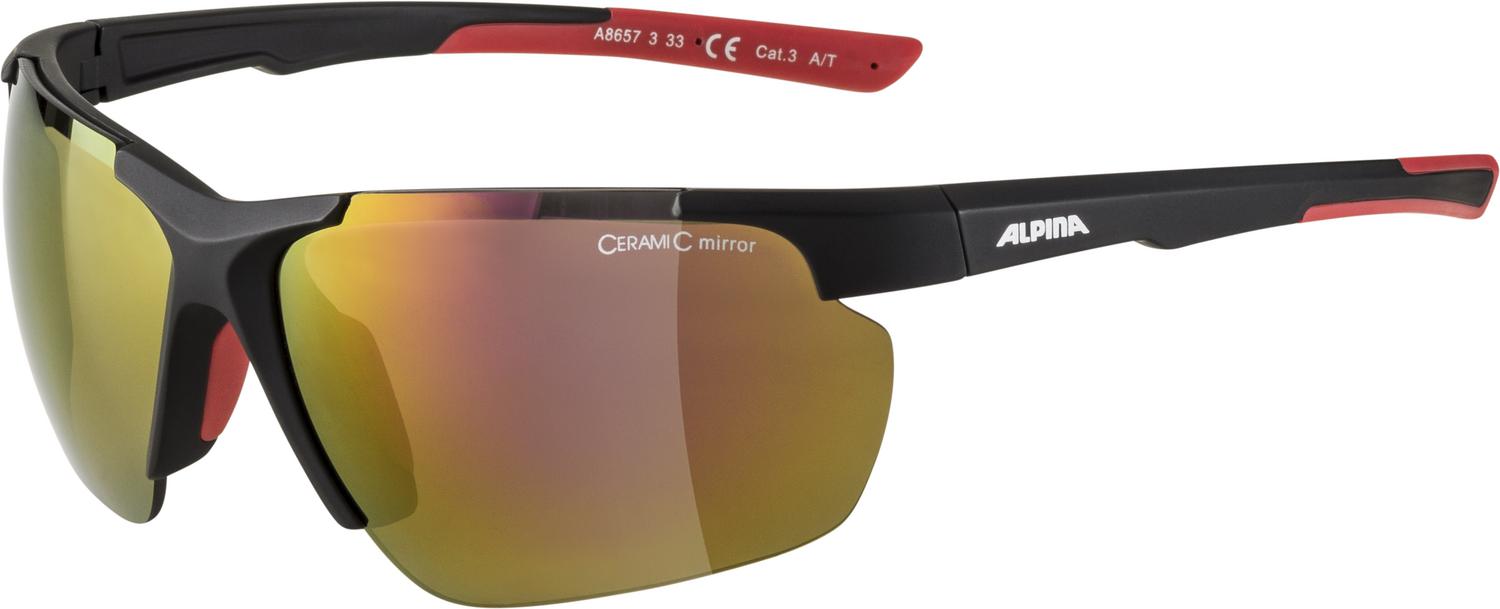Очки солнцезащитные ALPINA Defey HR Black Matt/Red Mirror