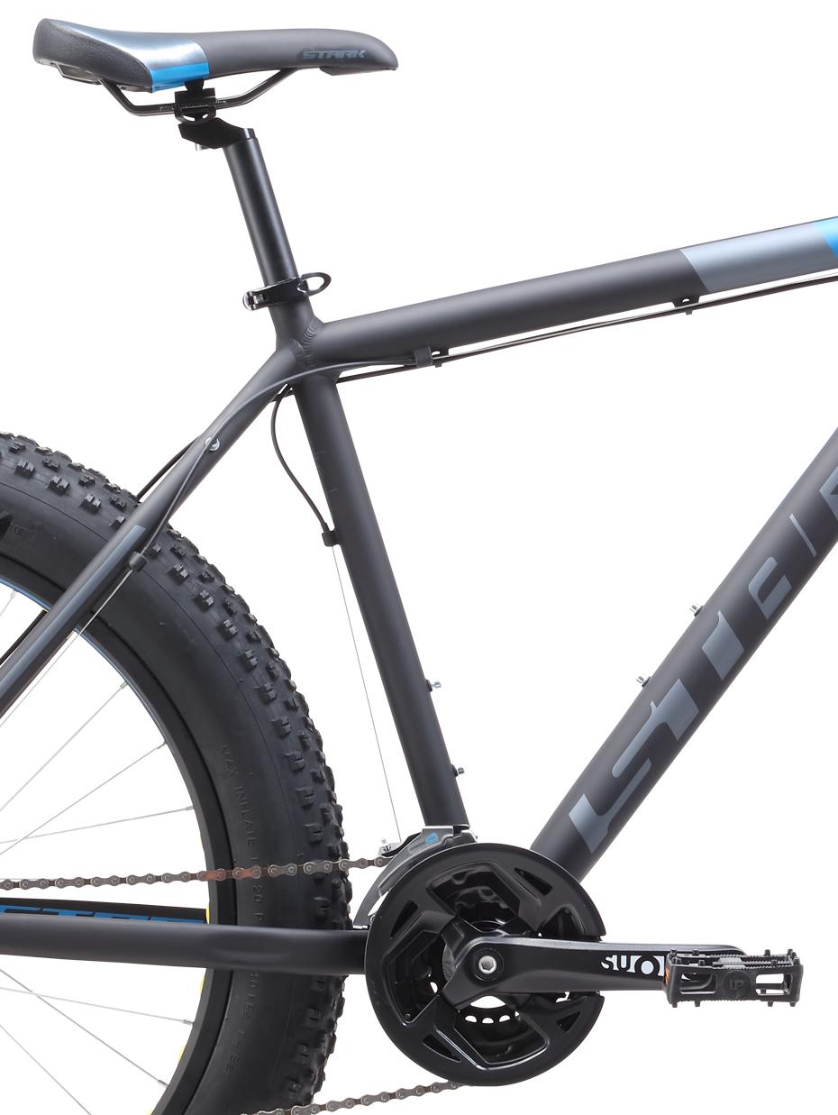 Велосипед Stark Fat 26.2 D 2019 Черный/Голубой/Серый