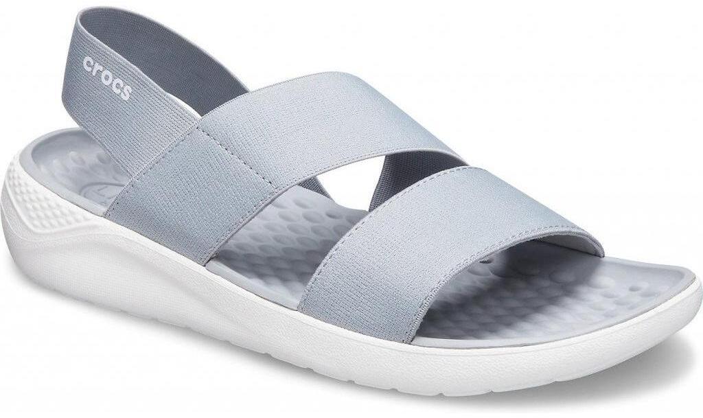 white and grey crocs