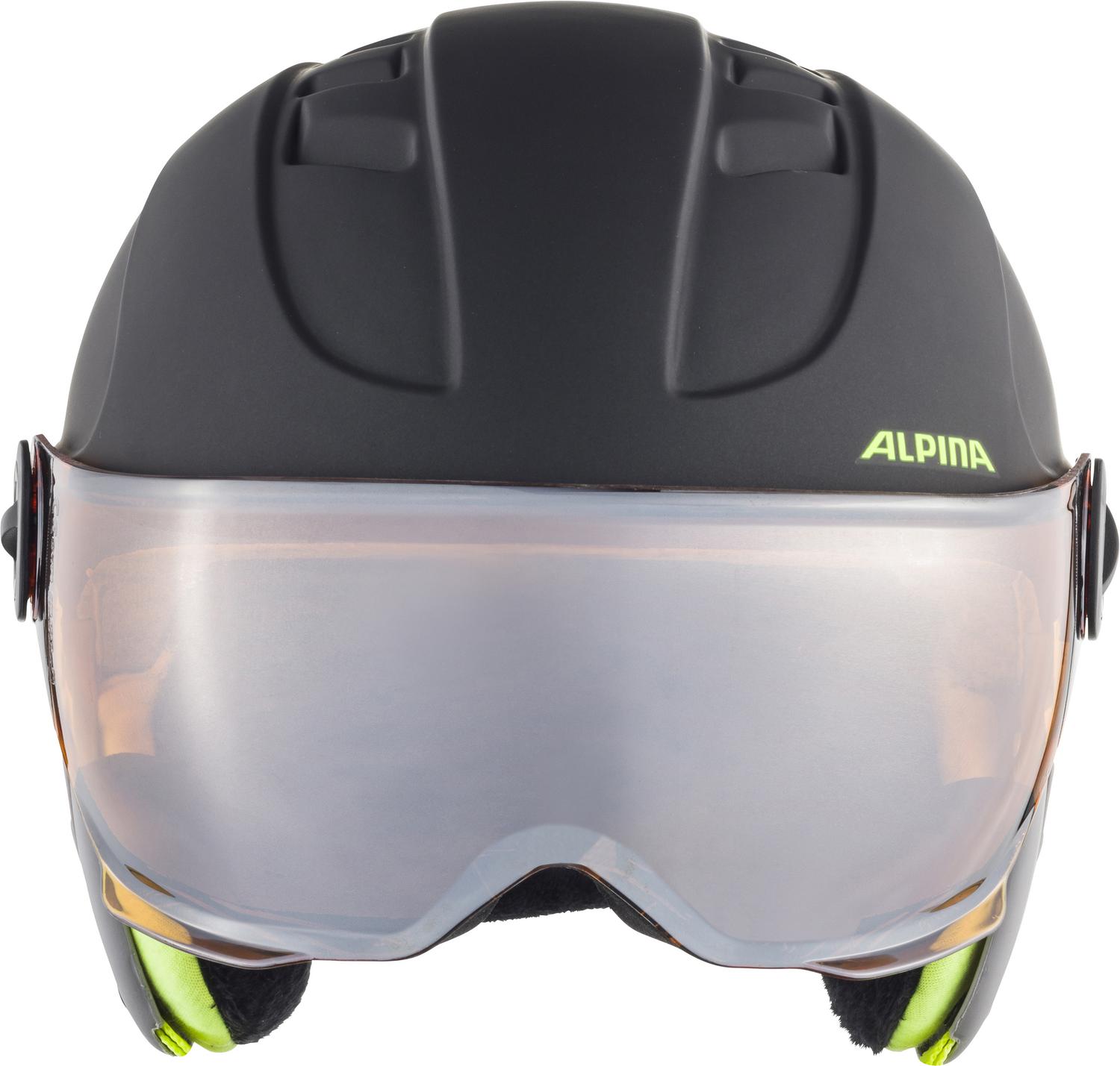 Зимний шлем с визором Alpina 2019-20 Carat LE Visor HM Charcoal/Neon Matt