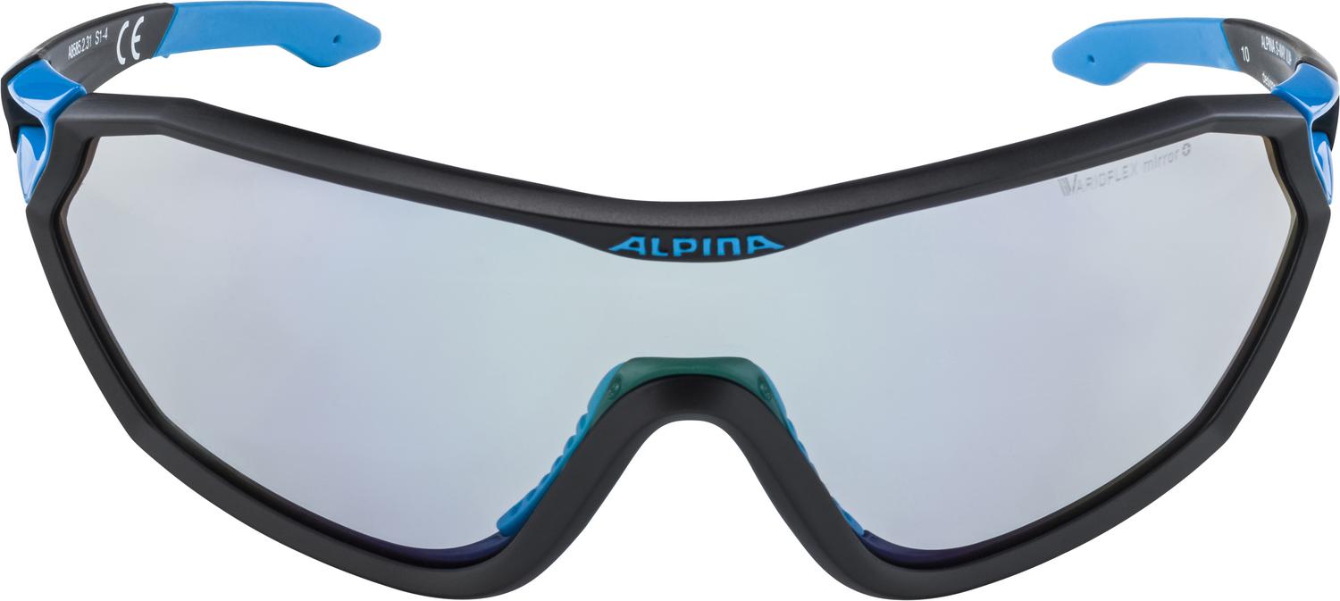 Очки солнцезащитные ALPINA S-Way VLM+ Black Matt Cyan/Blue Mirror