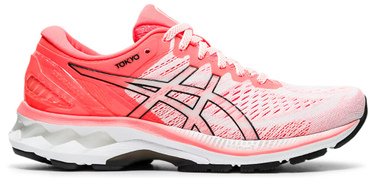 Беговые кроссовки Asics Gel-Kayano 27 Tokyo White/Sunrise Red - купить в  КАНТе