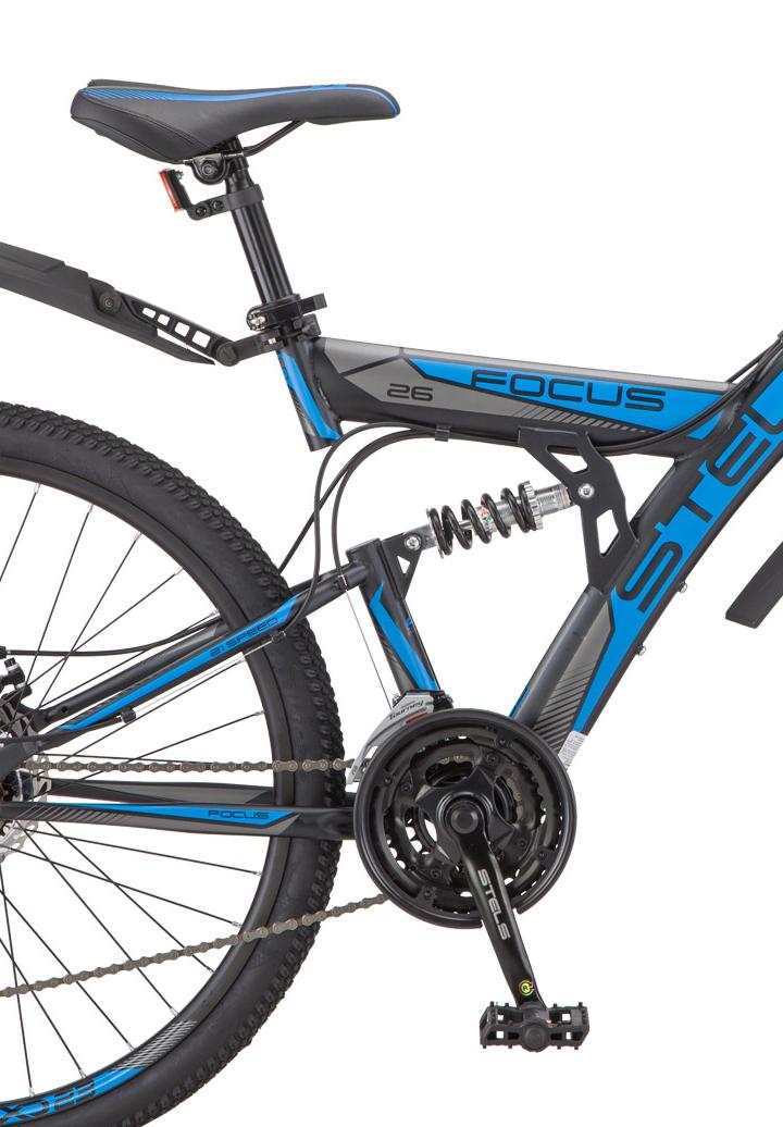 Велосипед Stels Focus MD 26 21-sp V010 2019 Чёрный/Синий