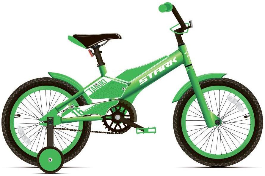 Велосипед Stark Tanuki 16 2020 зелёный/белый