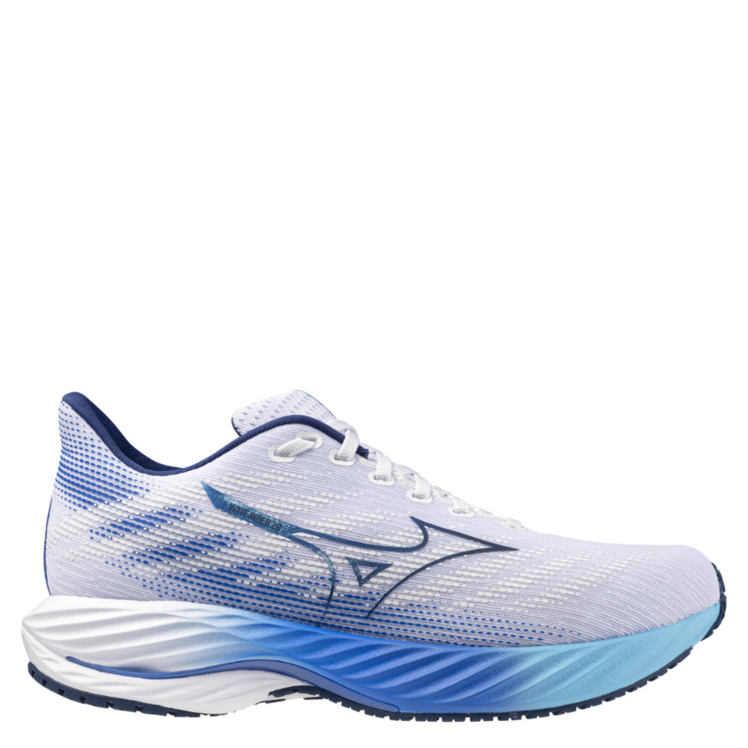 КроссовкимужскиеMizunoWaveRider28White/EstateBlue/MugenBlue