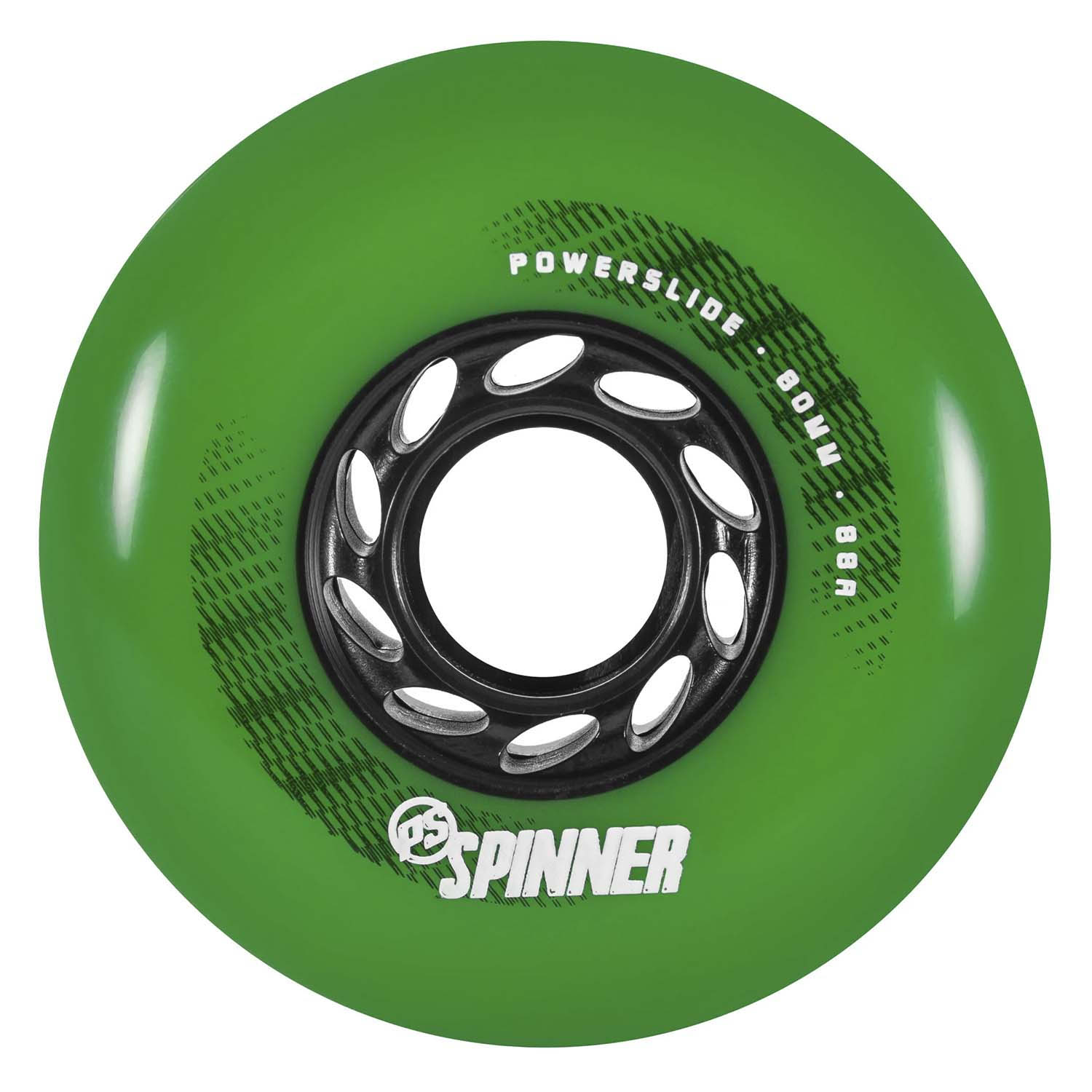 Комплект колёс для роликов Powerslide Spinner 80/88A, 4-pack Black/Green