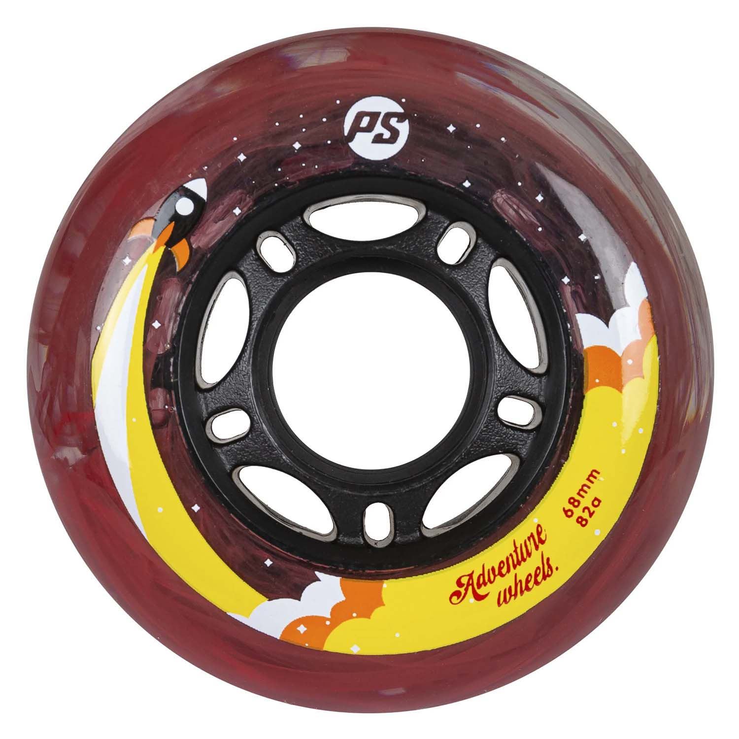 Комплект колёс для роликов Powerslide Adventure 68/82A, 4-pack Black/Red