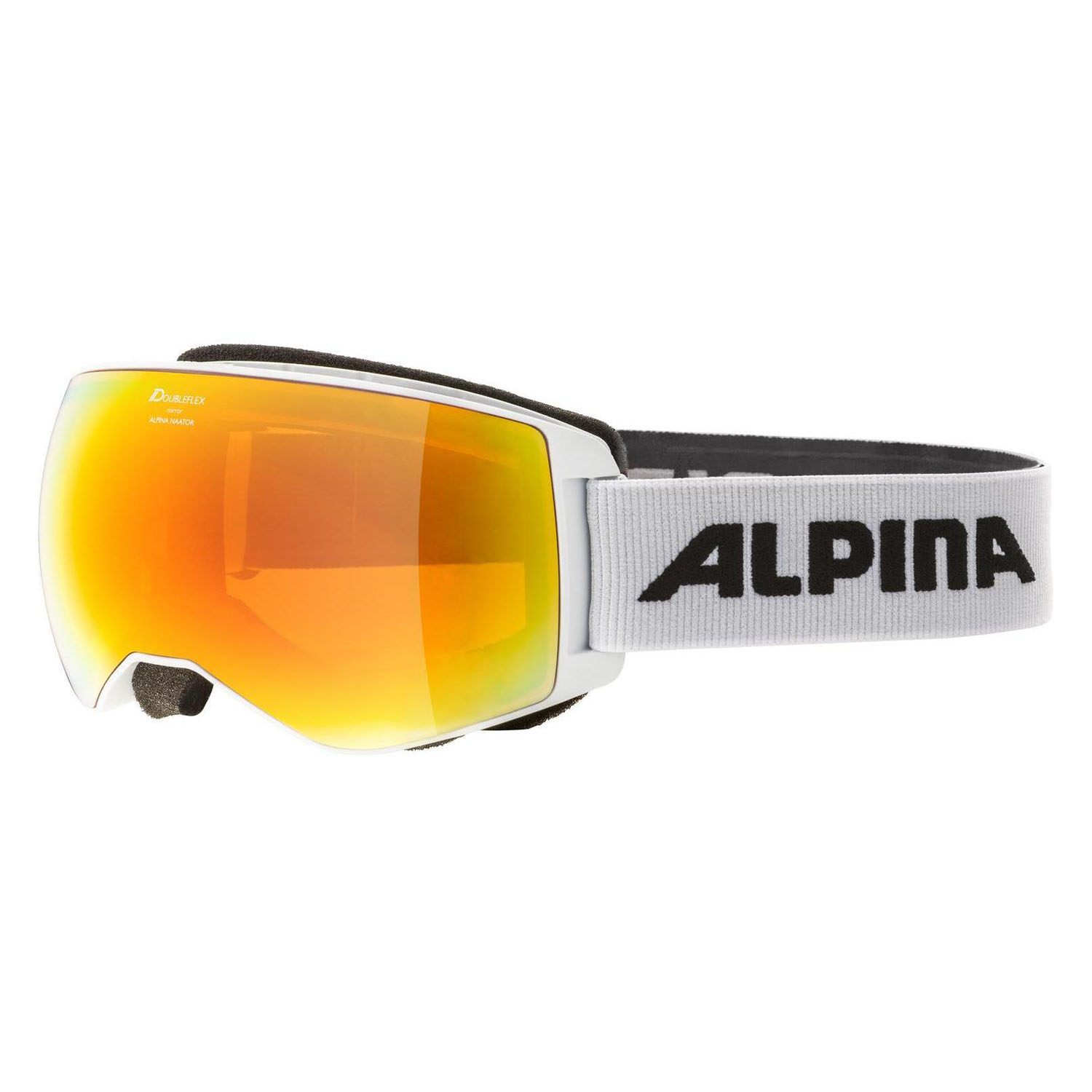 Очки горнолыжные ALPINA Naator Q-Lite White Matt/Q-Lite Orange Sph. S2