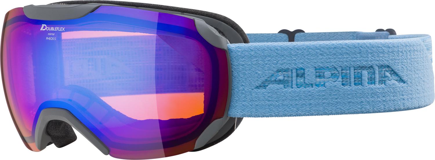 Очки горнолыжные ALPINA Pheos S Q-Lite Grey-Skyblue/Blue S2