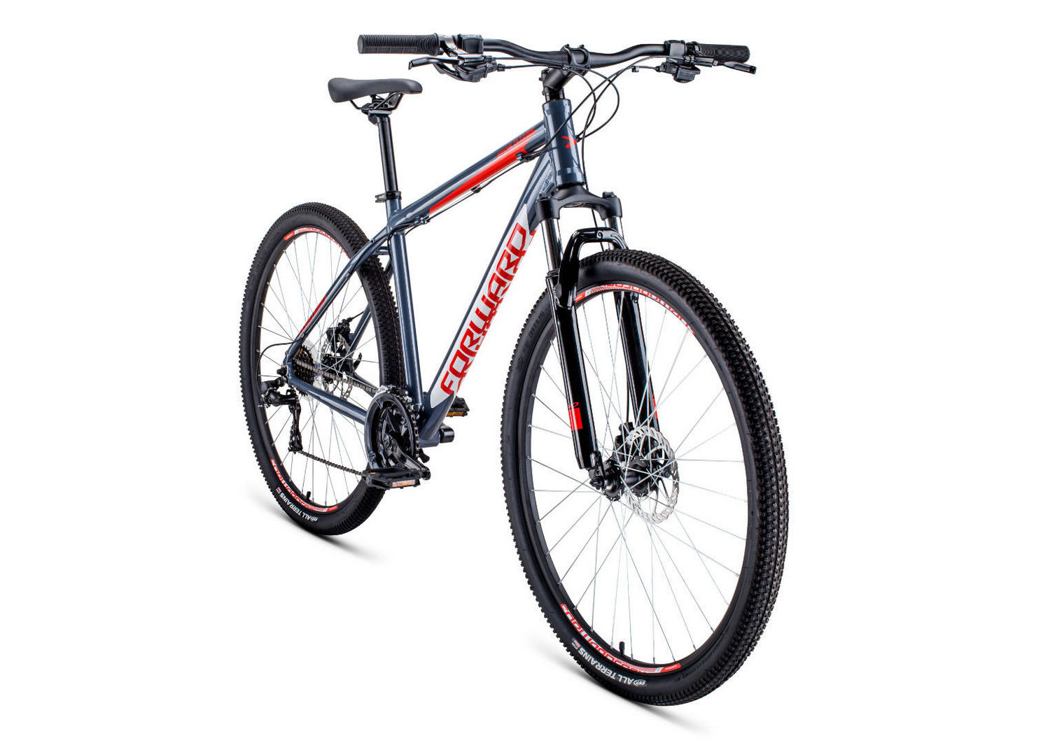 Велосипед Forward Apache 29 2.0 disc 2020 серый/красный