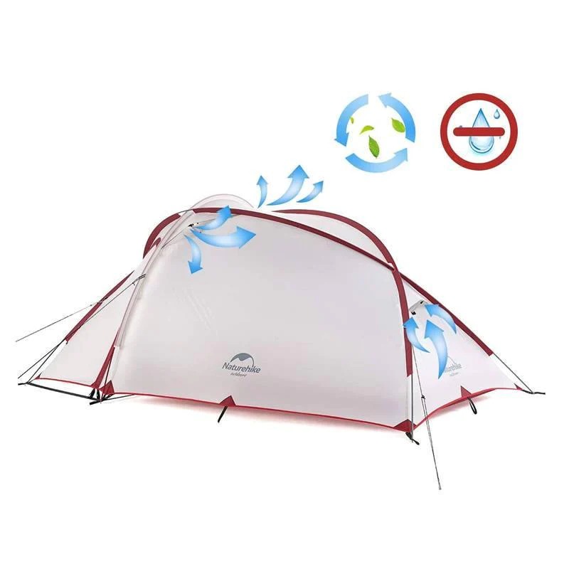 Палатка Naturehike Hiby One Big Bedroom 4 Man Tent 40D Grey/Red