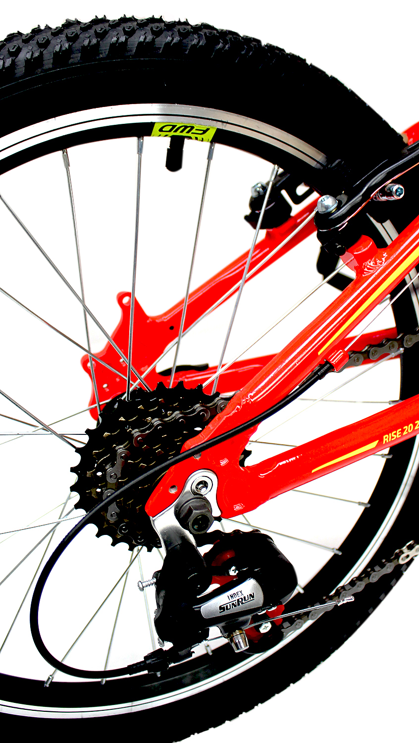 Велосипед Forward Rise 20 2.0 2021 Красный/Ярко-Желтый