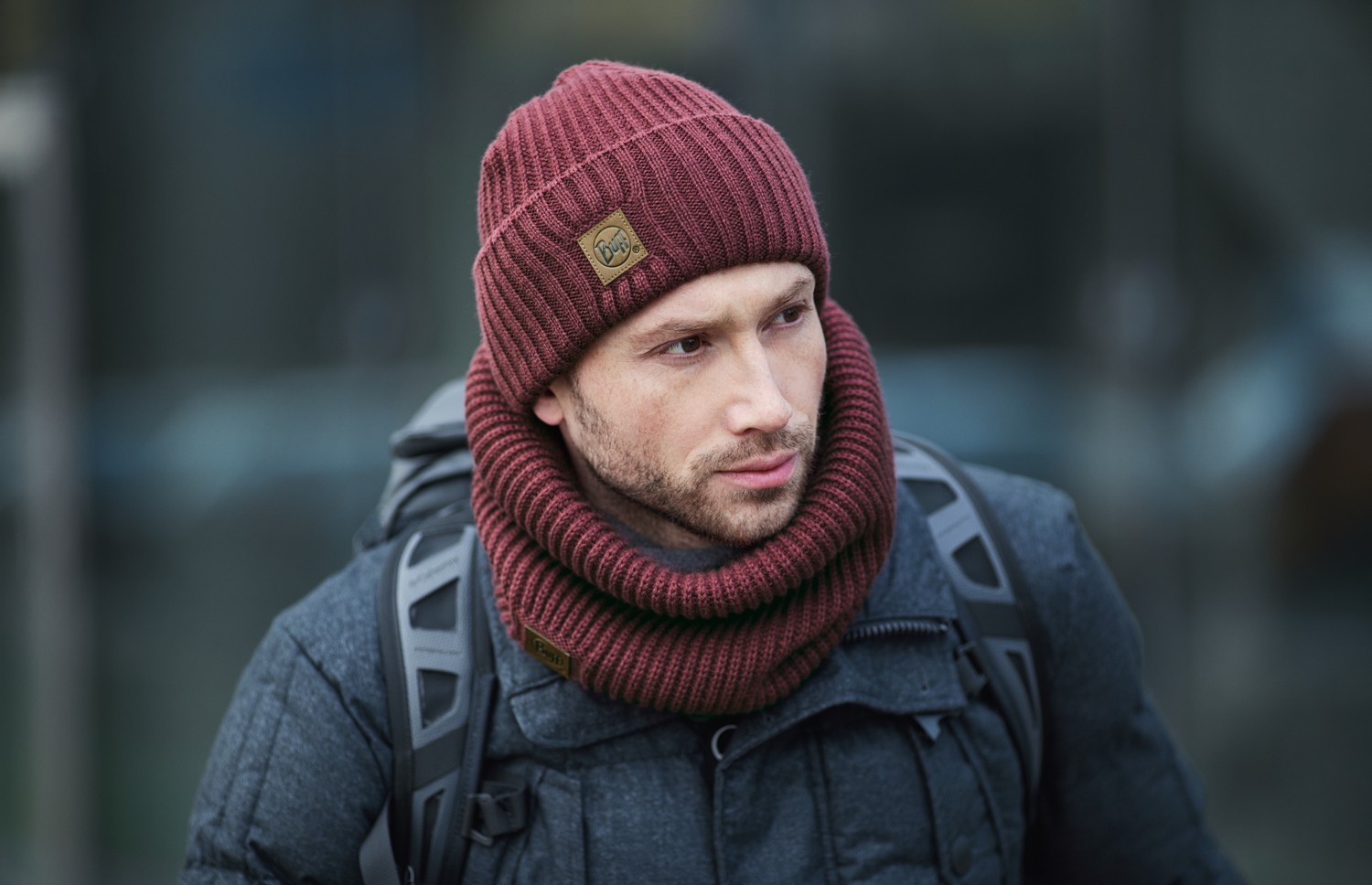 Шарф Buff Knitted & Fleece Neckwarmer Rutger Maroon