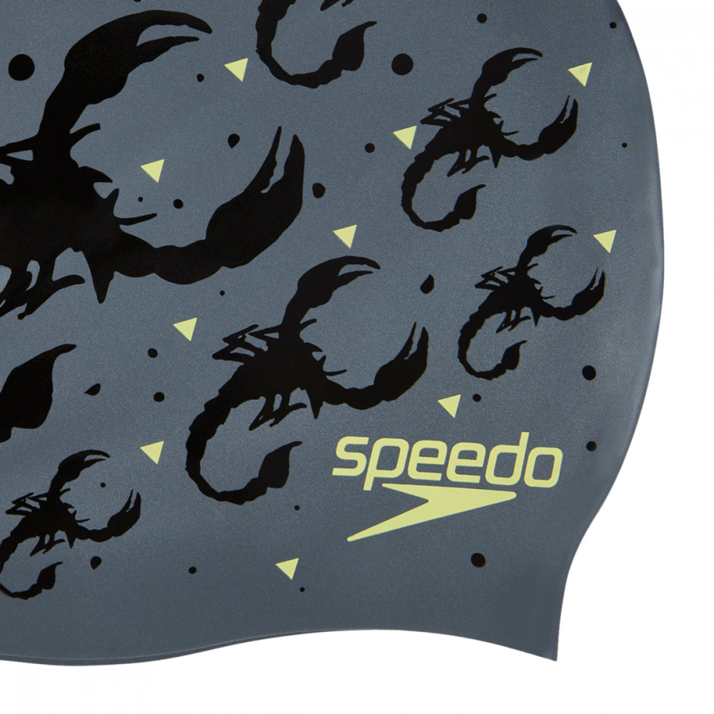 Шапочка для плавания Speedo Slogan Print Cap Серый/Черный