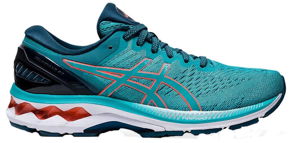 Кроссовки Asics Gel-Kayano 27 Techno Cyan/Sunrise Red