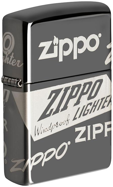 Зажигалка Zippo Classic Black Ice чёрная-глянцевая