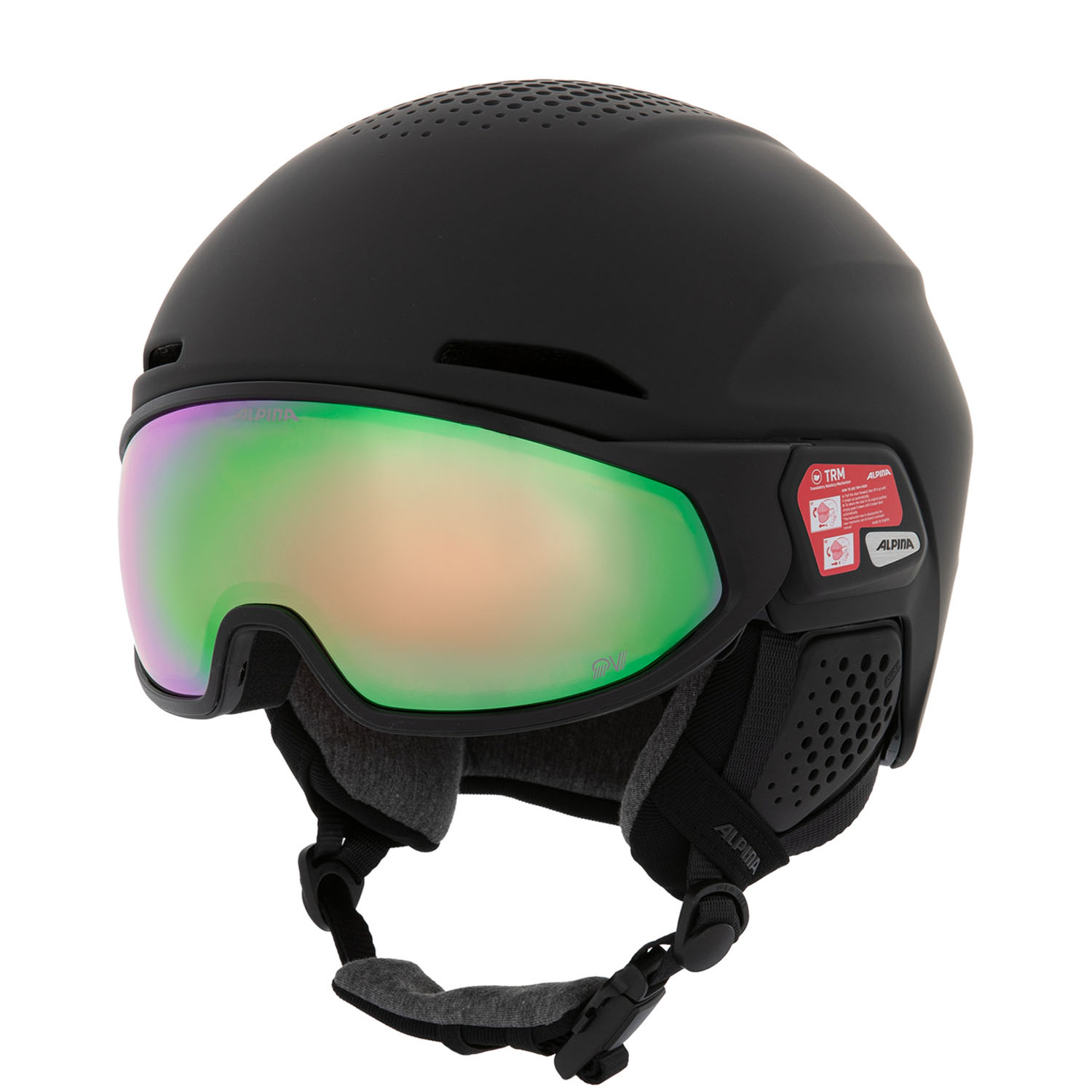 Шлем с визором ALPINA Alto Qv Black Matt (Cobalt Green)