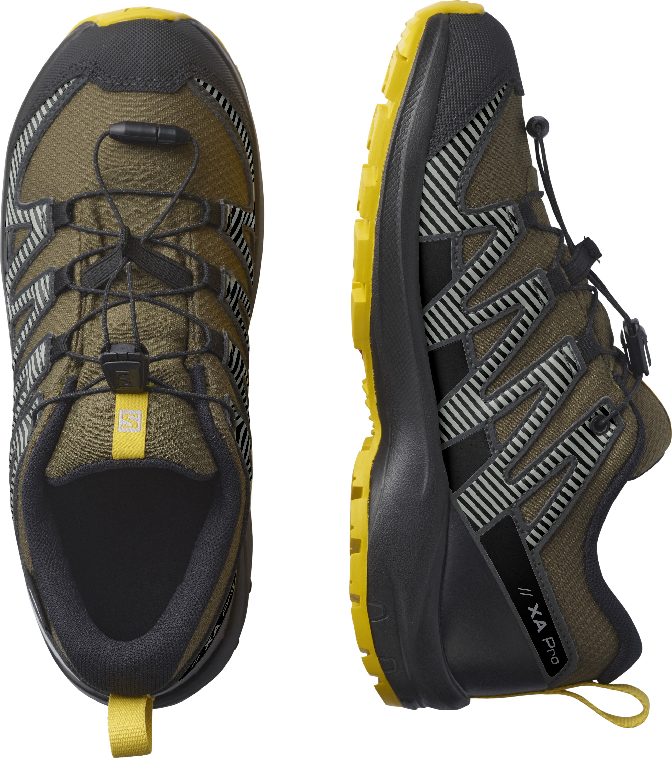 Ботинки детские SALOMON Xa Pro V8 Cswp J Olive Night/Black/Sulphur - купить  в КАНТе