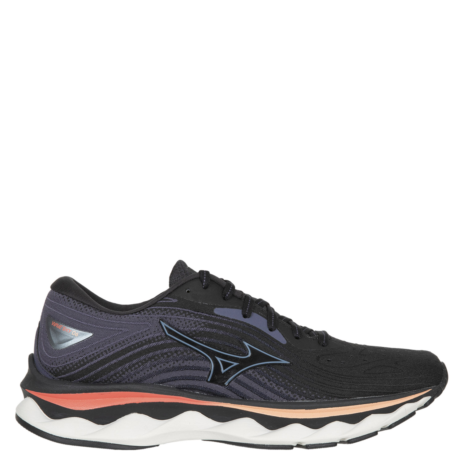 Кроссовки Mizuno Wave Sky 6 Blk/Quicksilver/HotCoral