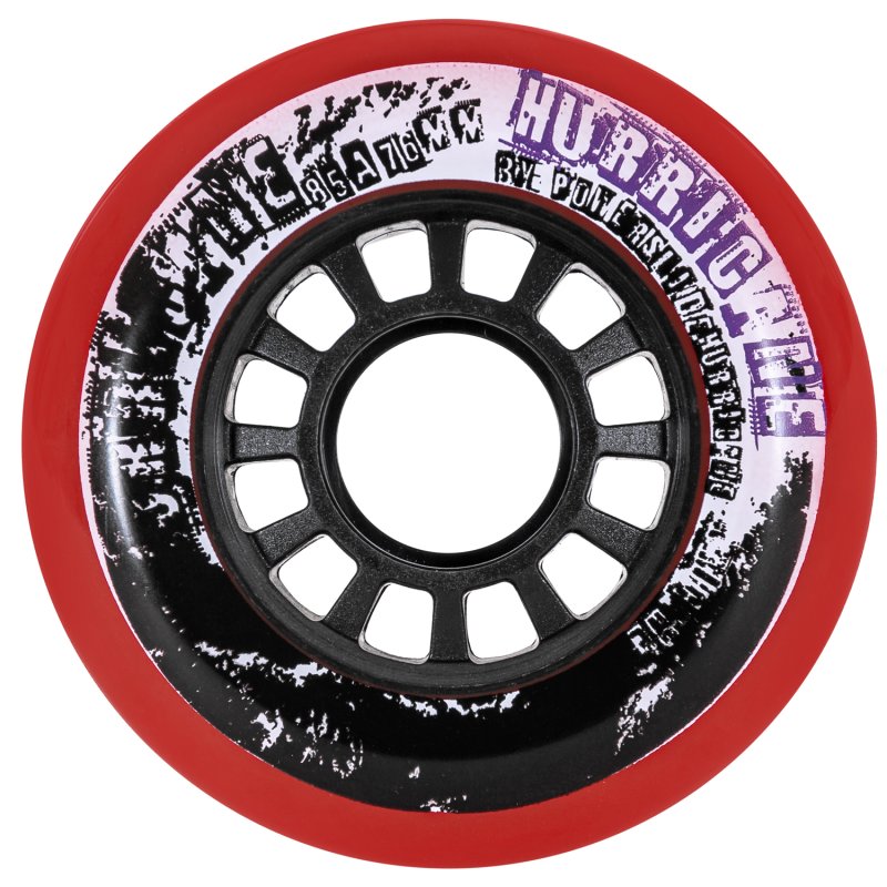 Комплект колёс для роликов Powerslide Hurricane 76/85A, 4-pack Black/Red