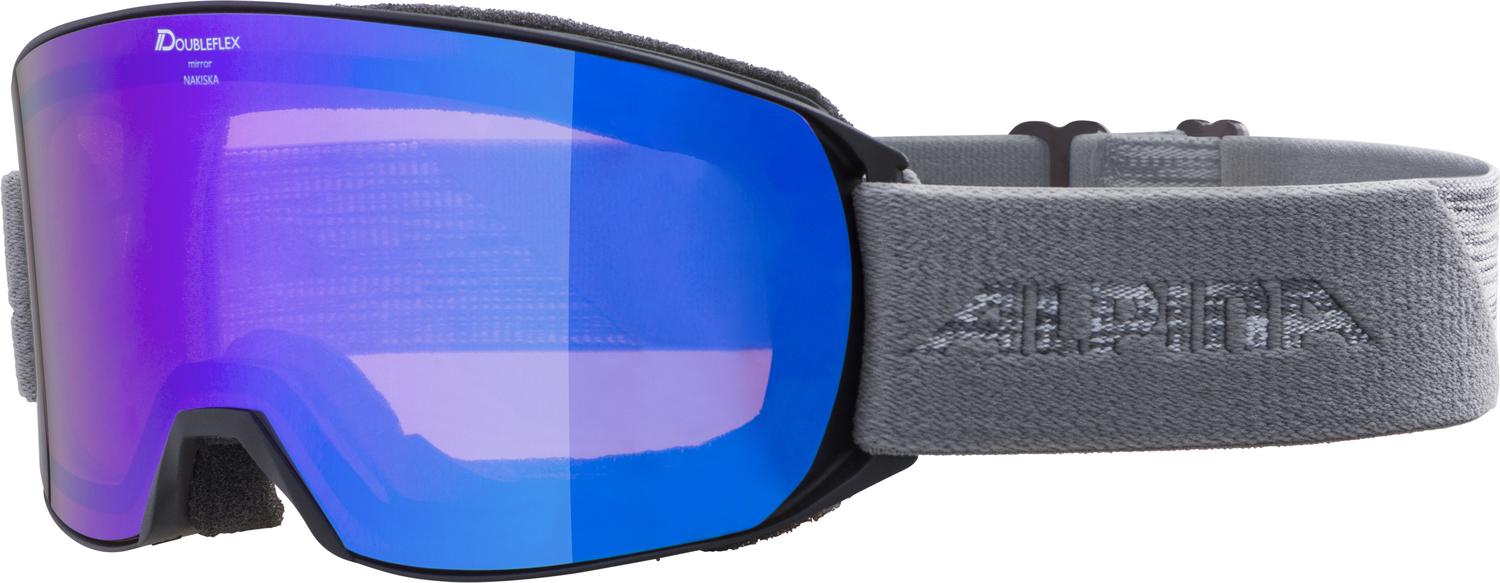 Очки горнолыжные Alpina 2021-22 Nakiska Q-Lite Black-Grey/Blue S2