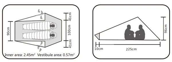 Палатка кемпинговая Kailas Dragonfly Cuben Camping Tent 2P Golden