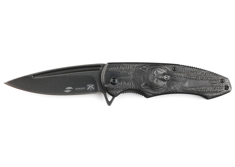 Нож Stinger Knives 82 мм рукоять сталь Черный