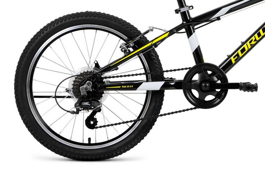 Велосипед Forward Rise 20 2.0 2020 черный/желтый