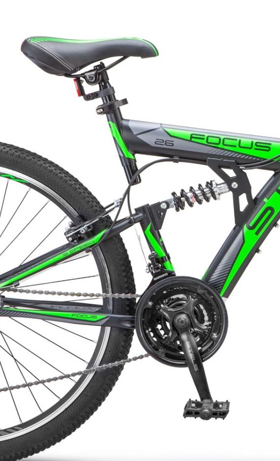 Велосипед Stels Focus V 26 18-sp V030 2019 Черный/Зеленый