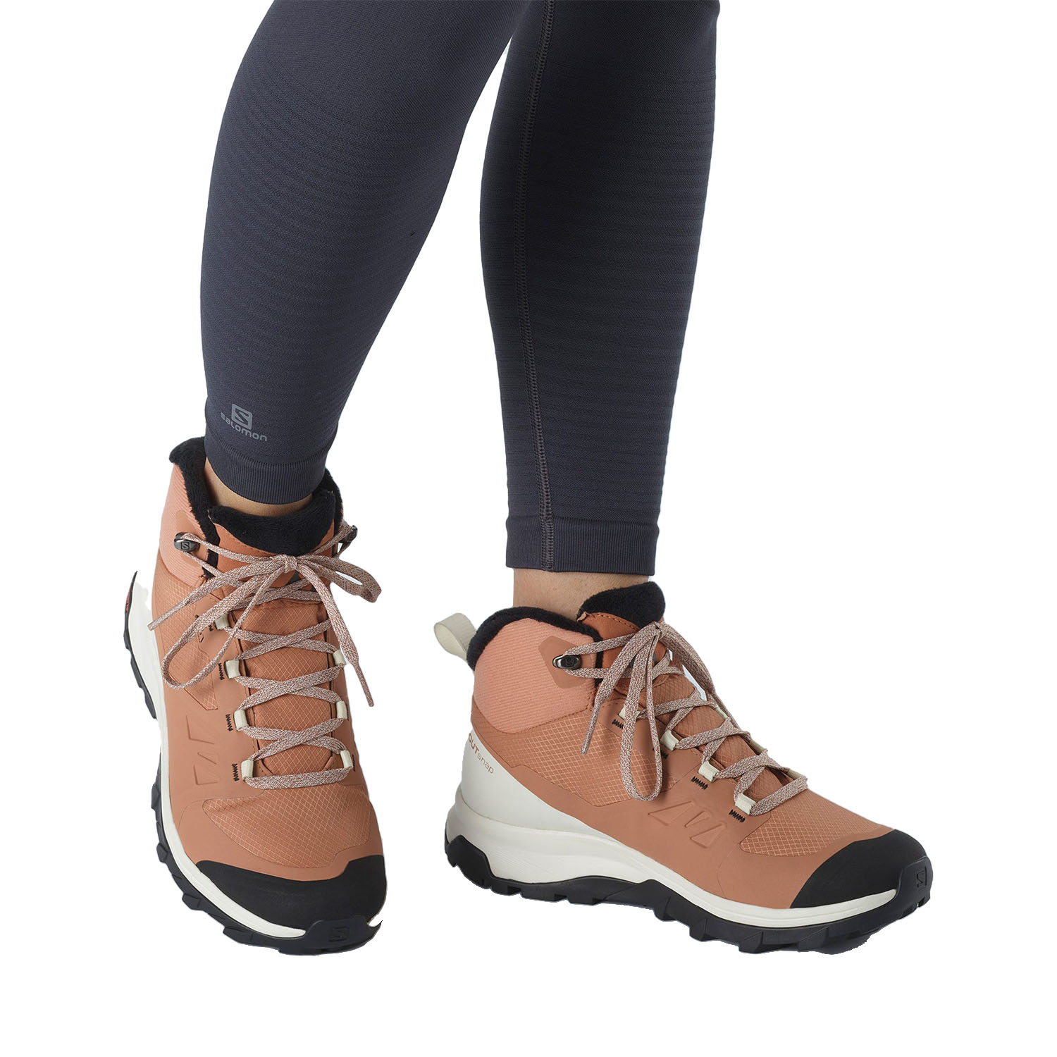 Треккинговые ботинки SALOMON Outsnap Cswp W Mocha Mousse/Vani