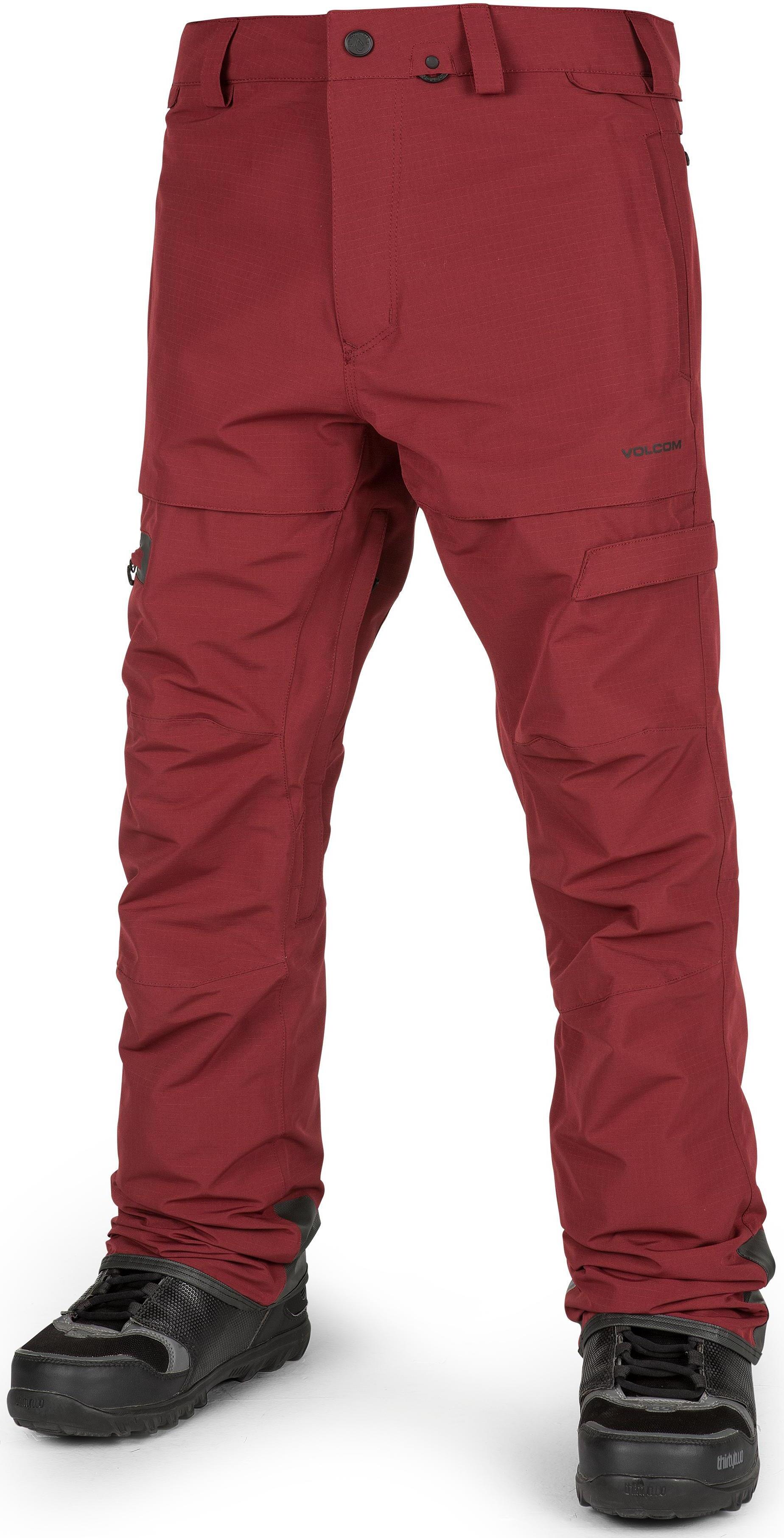 red volcom pants