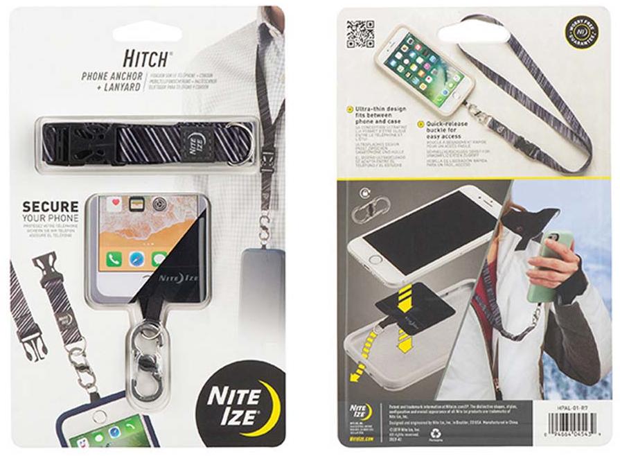 Комплект крепежа для телефона Nite Ize Hitch Phone Anchor + Lanyard Черный