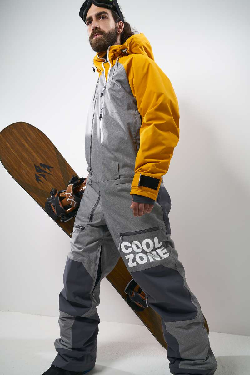 Комбинезон сноубордический COOL ZONE 2020-21 Track горчичный/серый меланж
